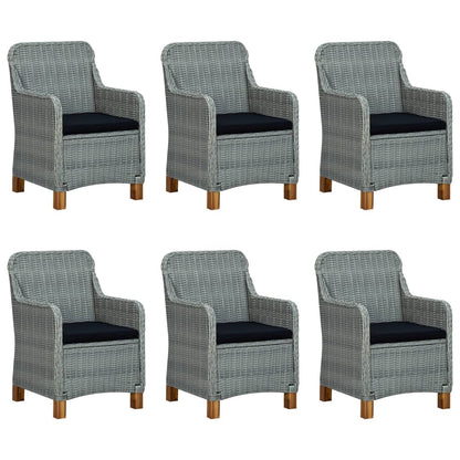 -Delige Tuinset Met Kussens Poly Rattan 7 Nee Lichtgrijs en bruin