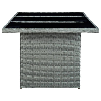 -Delige Tuinset Met Kussens Poly Rattan Lichtgrijs 9 Nee light grey and black