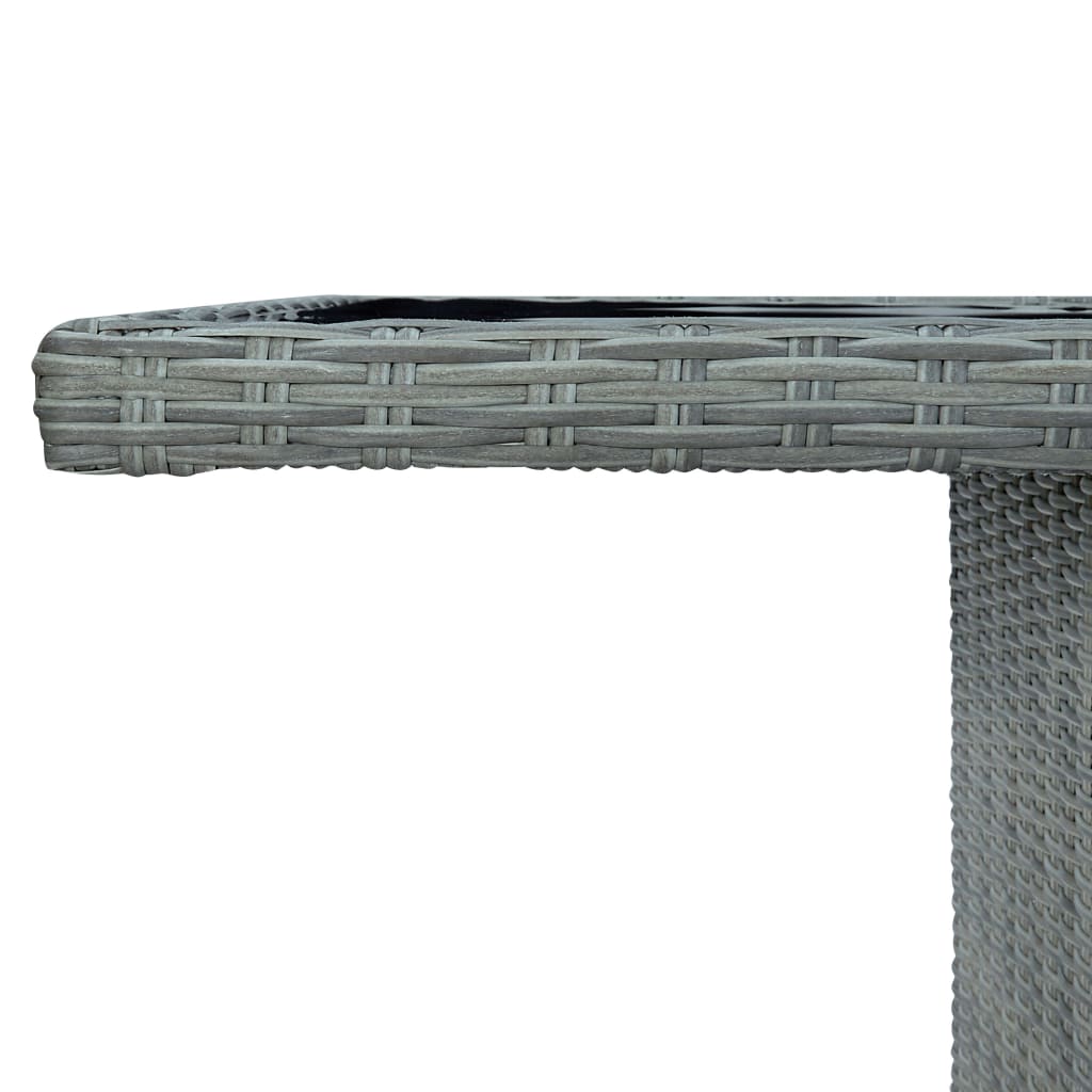 -Delige Tuinset Met Kussens Poly Rattan Lichtgrijs 9 Nee light grey and black