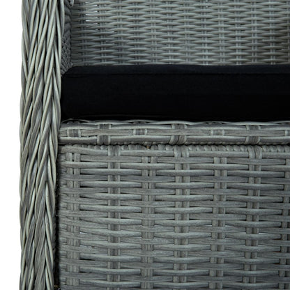-Delige Tuinset Met Kussens Poly Rattan Lichtgrijs 9 Nee light grey and black