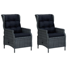 -Delige Tuinset Met Kussens Poly Rattan Nee Donkergrijs en zwart