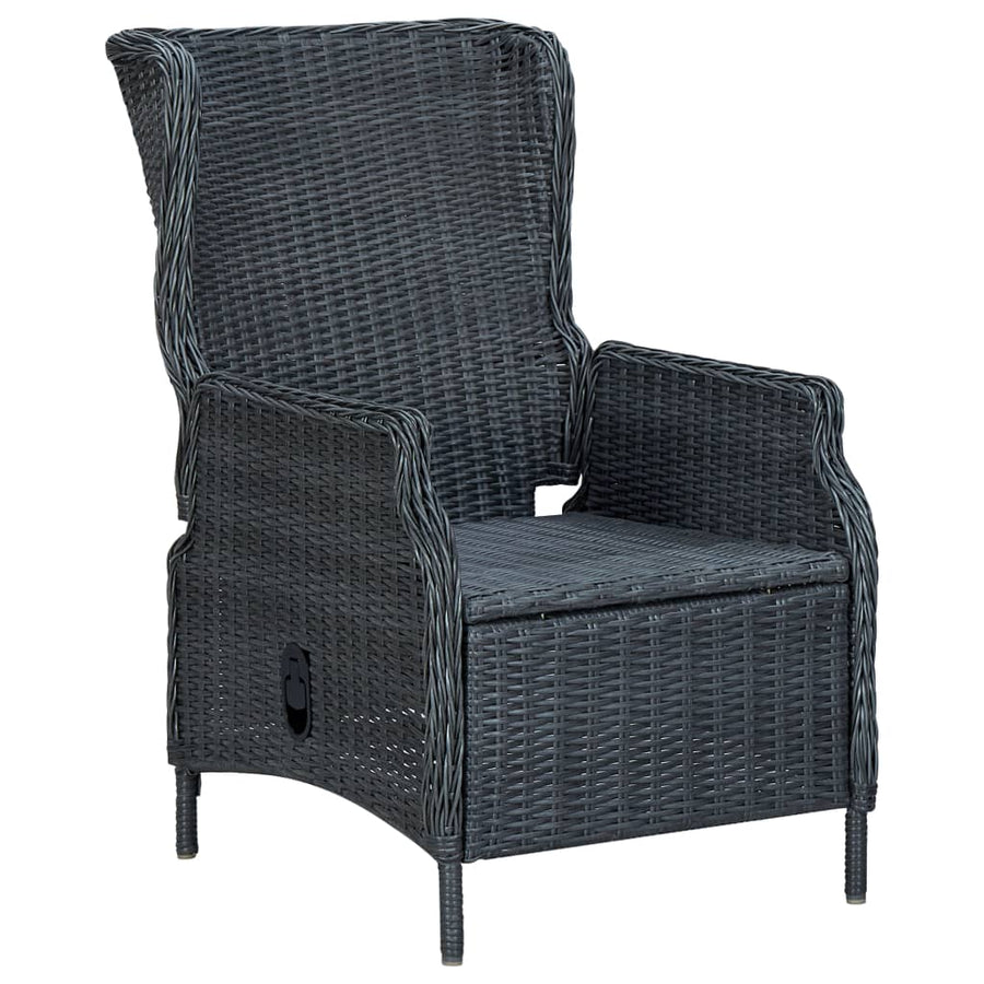 -Delige Tuinset Met Kussens Poly Rattan Ja Donkergrijs en bruin
