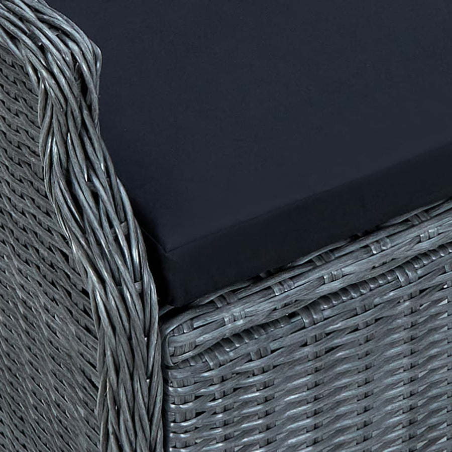 -Delige Tuinset Met Kussens Poly Rattan Ja Donkergrijs en bruin