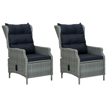 Tuinset Met Kussens Poly Rattan Lichtgrijs Nee light grey and black