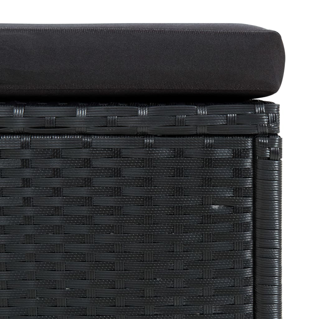 -Delige Loungeset Met Kussens Poly Rattan Zwart