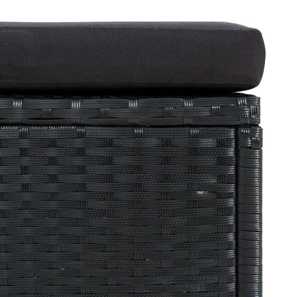 -Delige Loungeset Met Kussens Poly Rattan Zwart