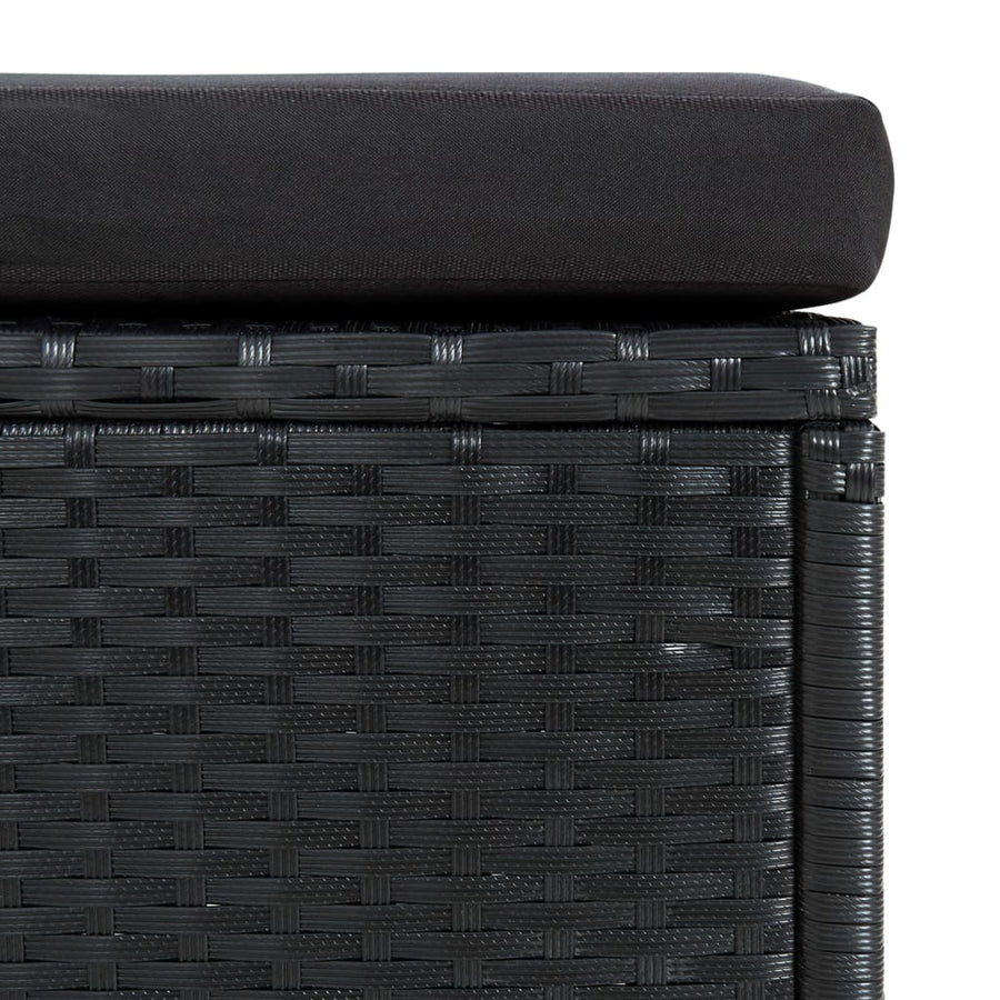 -Delige Loungeset Met Kussens Poly Rattan Zwart