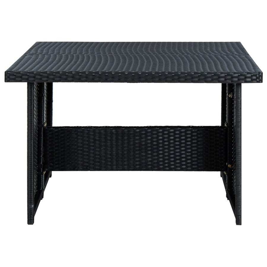 -Delige Loungeset Met Kussens Poly Rattan Zwart