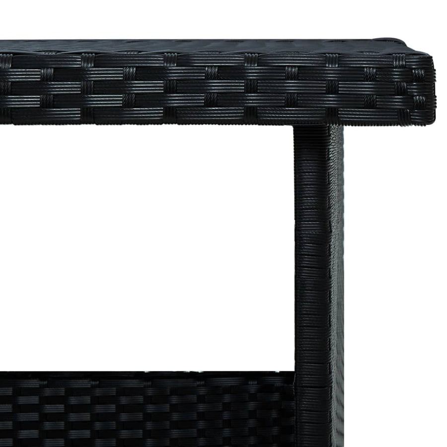 -Delige Loungeset Met Kussens Poly Rattan Zwart