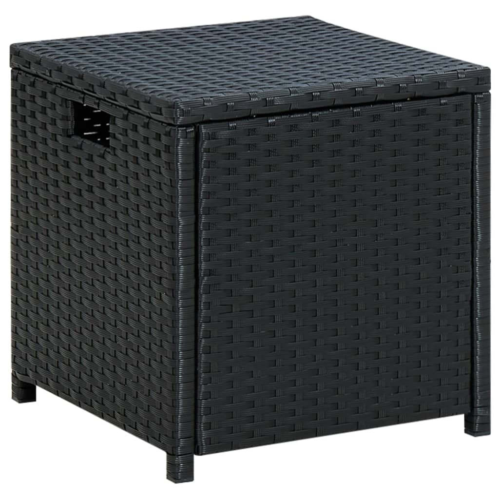 -Delige Loungeset Met Kussens Poly Rattan Zwart