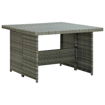 -Delige Loungeset Met Kussens Poly Rattan Grijs