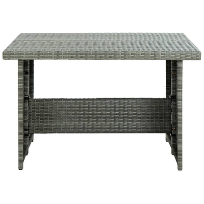 -Delige Loungeset Met Kussens Poly Rattan Grijs