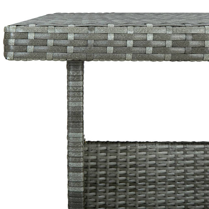 -Delige Loungeset Met Kussens Poly Rattan Grijs
