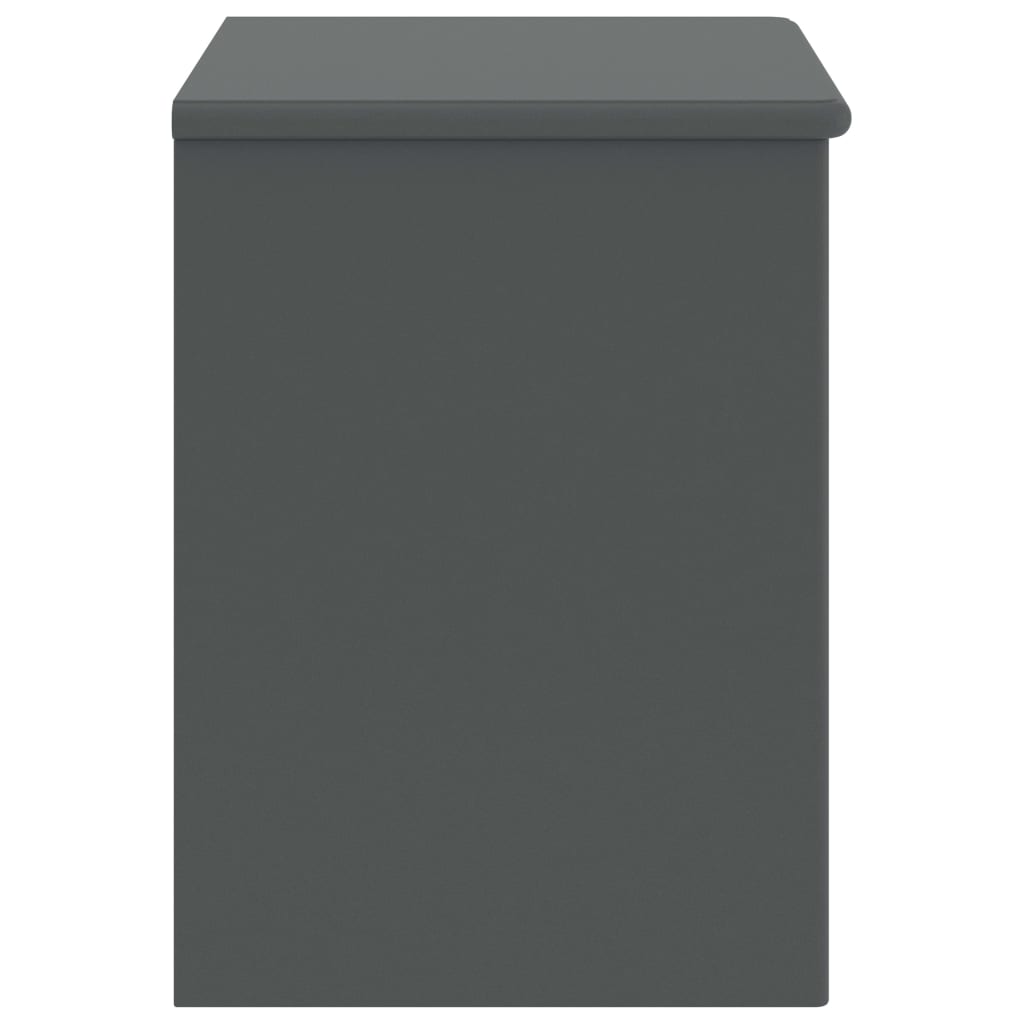 Nachtkastje 35X30X40 Cm Massief Grenenhout 1 Donkergrijs