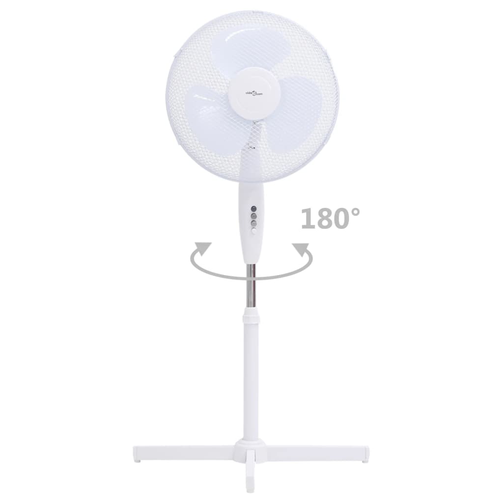 Staande ventilator ø 40 cm 120 cm wit