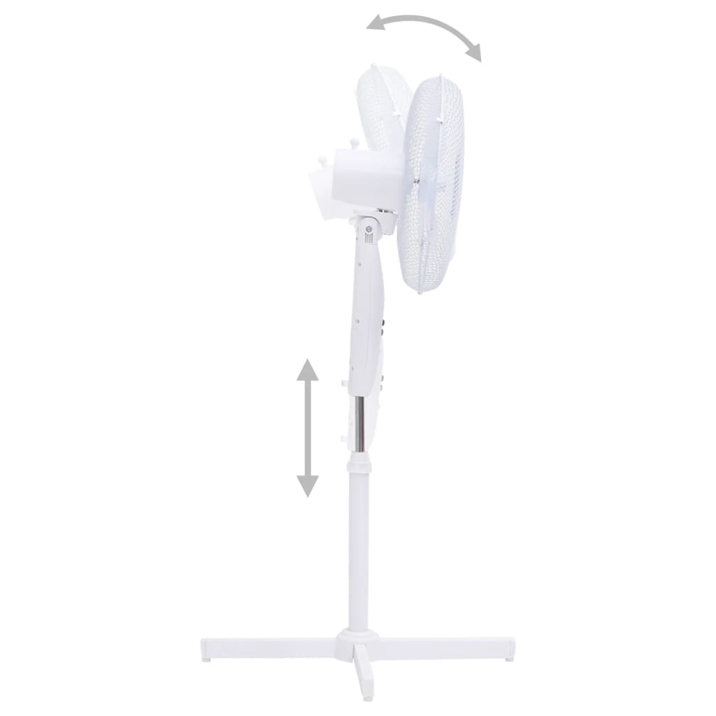 Staande ventilator ø 40 cm 120 cm wit