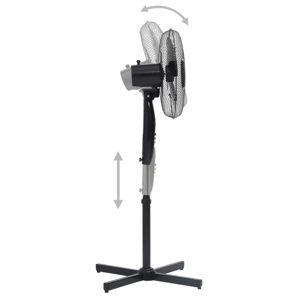 Staande ventilator ø 40 cm 120 cm zwart