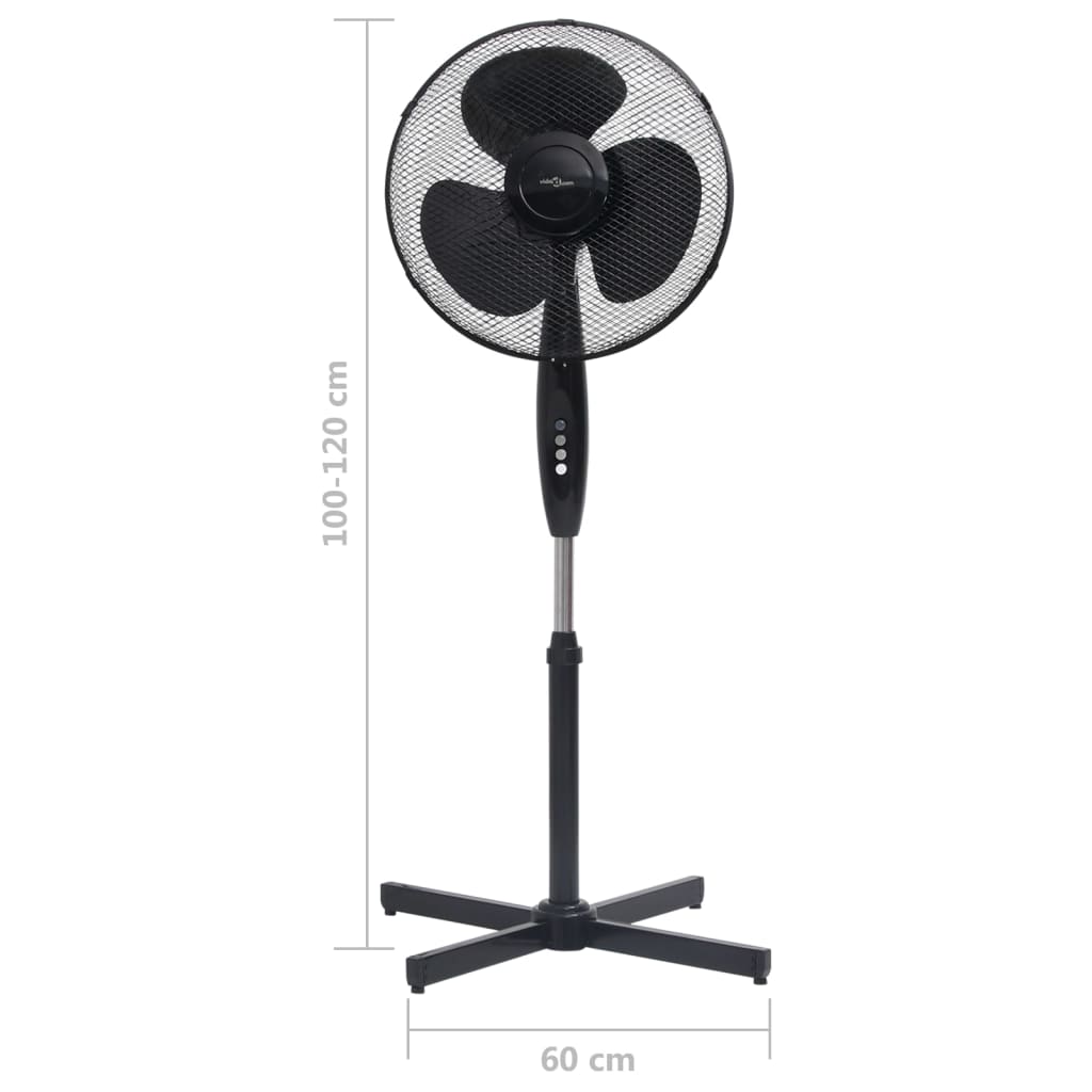 Staande ventilator ø 40 cm 120 cm zwart