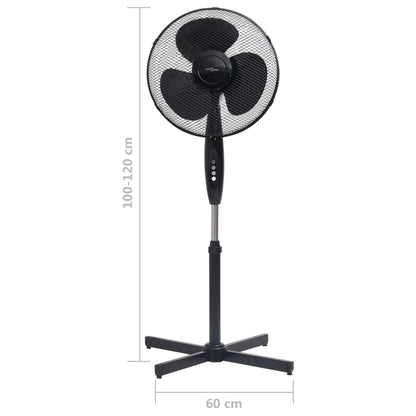 Staande ventilator ø 40 cm 120 cm zwart