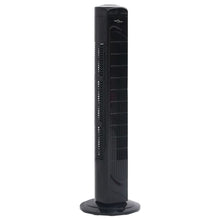Torenventilator met afstandsbediening en timer ø24x80 cm zwart