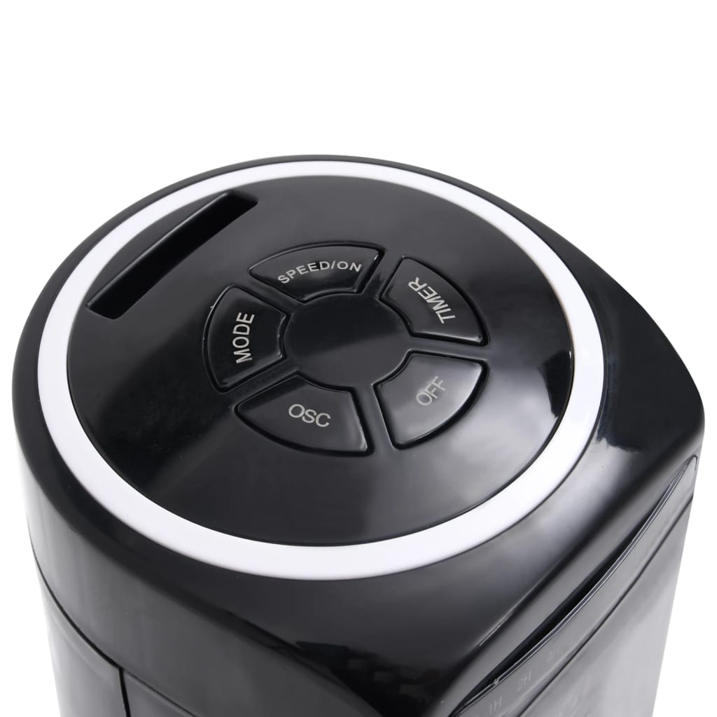 Torenventilator met afstandsbediening en timer ø24x80 cm zwart