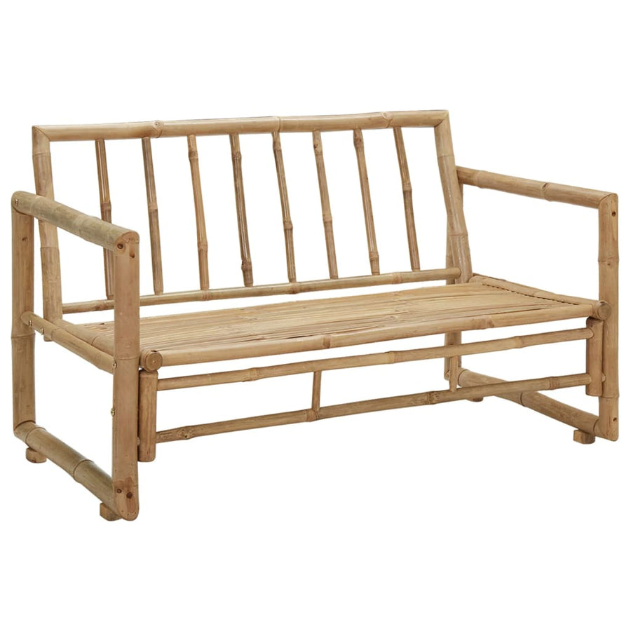 Tuinbank Met Kussens 5 Cm Bamboe Grijs