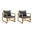 Tuinstoelen 2 stuks bamboe met kussens
