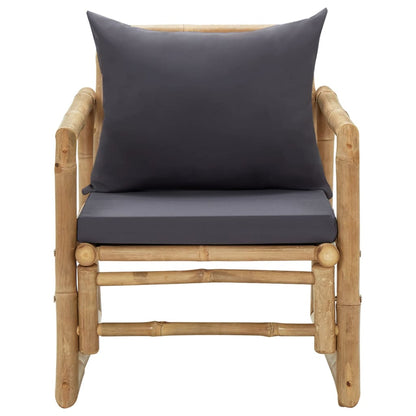 Tuinstoelen Met Kussens Bamboe Grijs