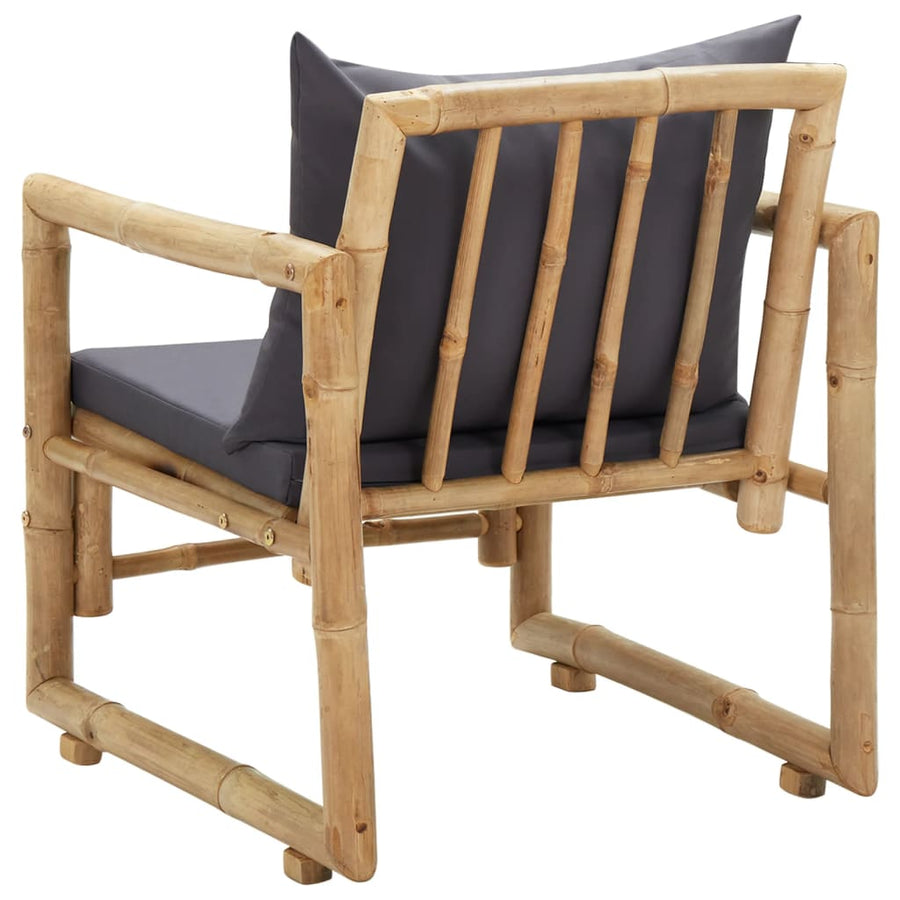 Tuinstoelen Met Kussens Bamboe Grijs