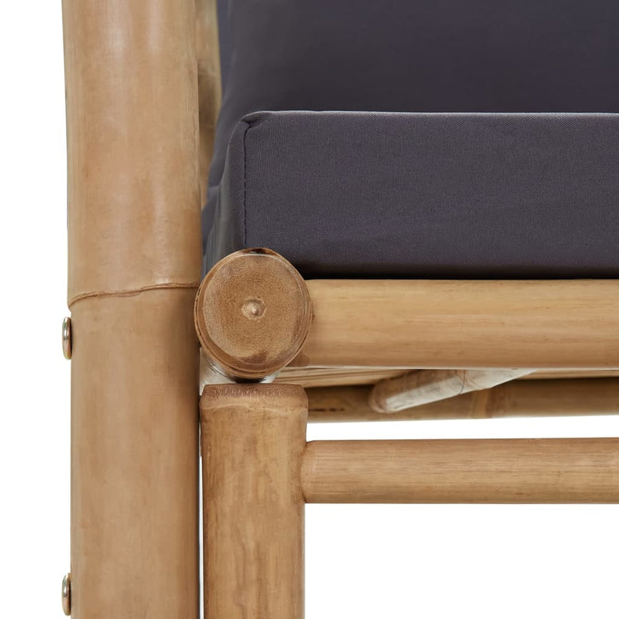 Tuinstoelen Met Kussens Bamboe Grijs