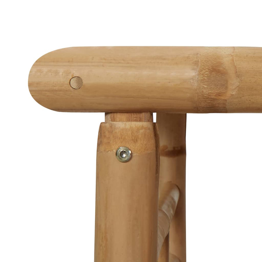 -Delige Loungeset Met Kussens Bamboe Grijs