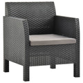 Tuinstoel met kussen antraciet 63x65x76 cm PP Poly Rattan