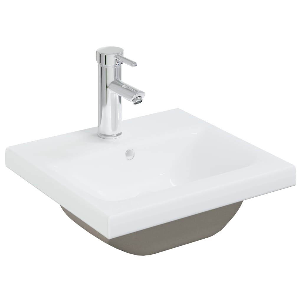Inbouwwastafel Met Kraan Keramiek Wit 42 x 39 x 18 cm