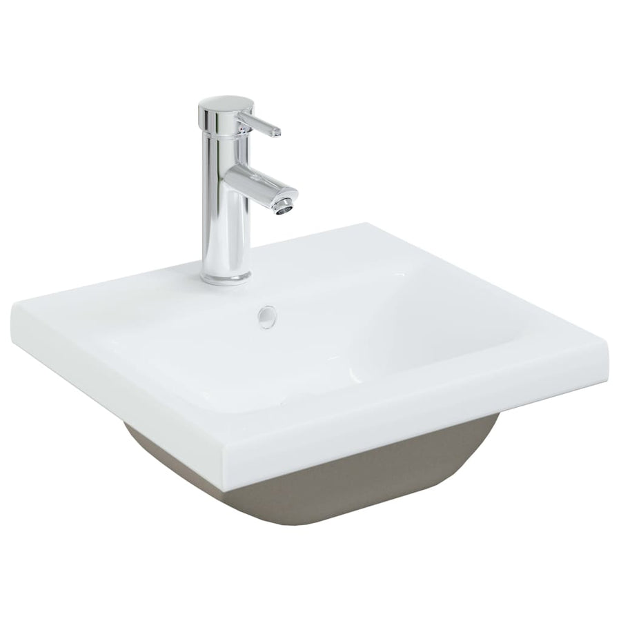 Inbouwwastafel Met Kraan 42X39X18 Cm Keramiek Wit