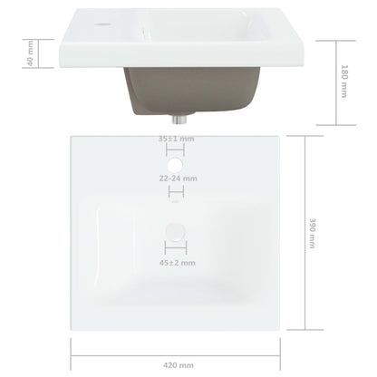 Inbouwwastafel Met Kraan Keramiek Wit 42 x 39 x 18 cm