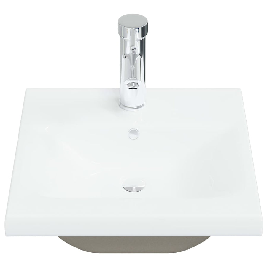 Inbouwwastafel Met Kraan 42X39X18 Cm Keramiek Wit