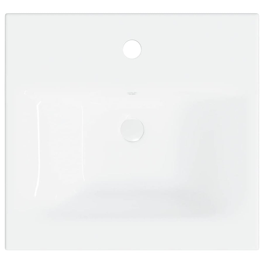 Inbouwwastafel Met Kraan 42X39X18 Cm Keramiek Wit