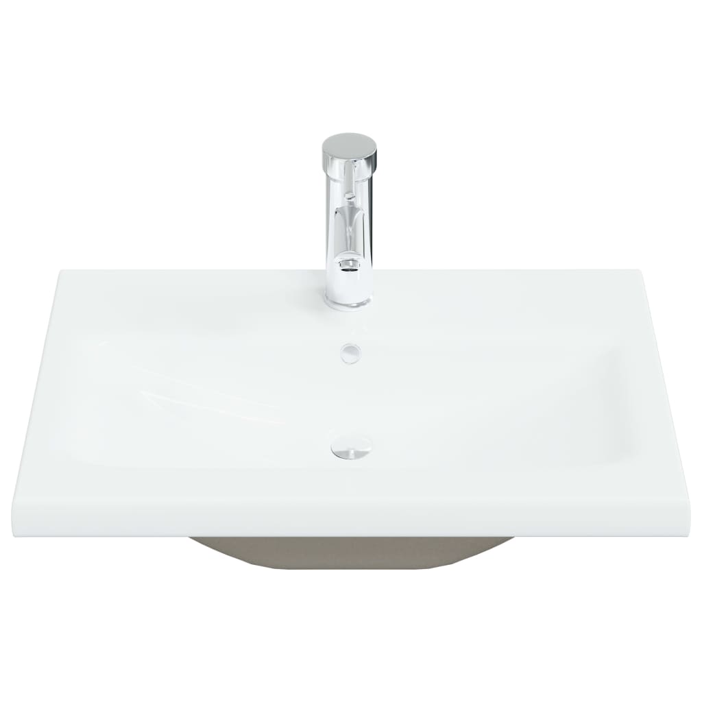 Inbouwwastafel met kraan 61x39x18 cm keramiek wit 61 x 39 x 18 cm