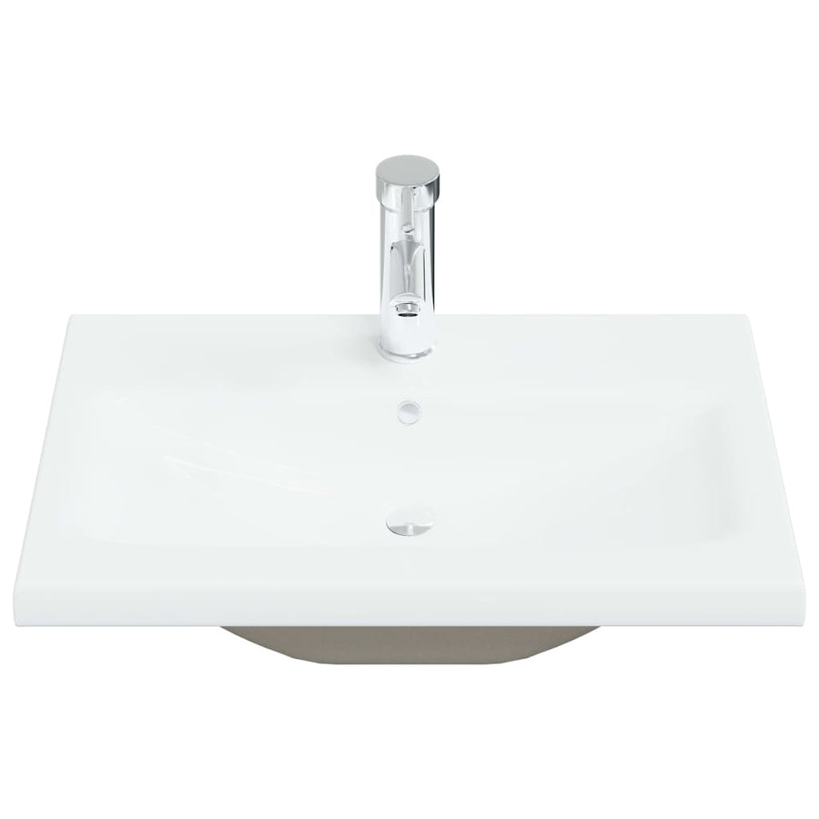 Inbouwwastafel met kraan 61x39x18 cm keramiek wit 61 x 39 x 18 cm