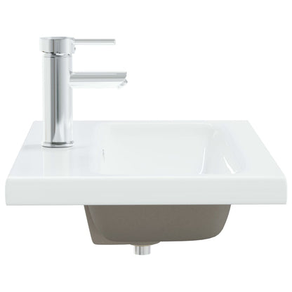 Inbouwwastafel met kraan 61x39x18 cm keramiek wit 61 x 39 x 18 cm