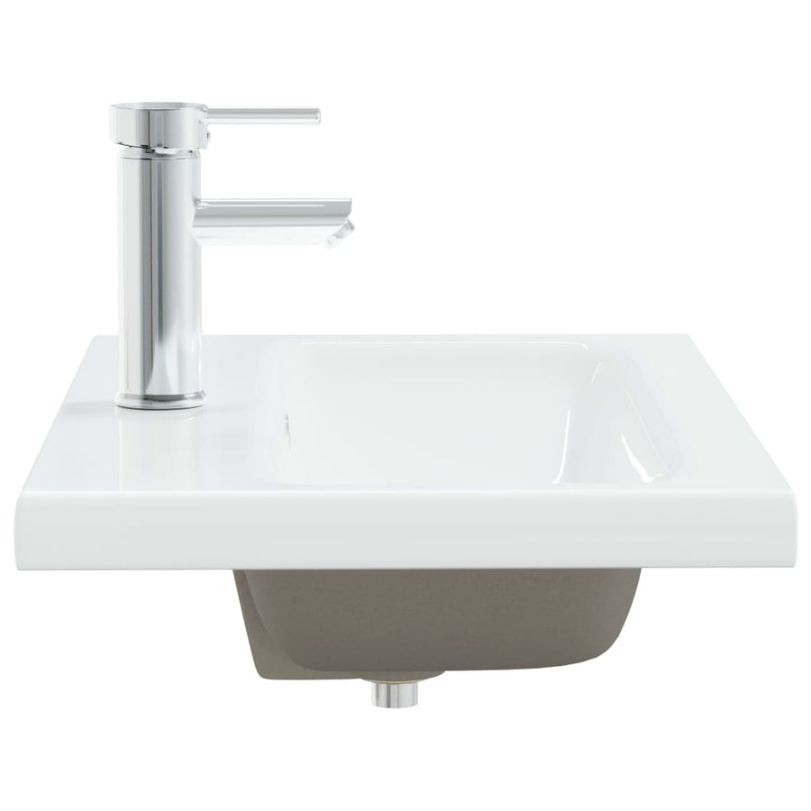 Inbouwwastafel met kraan 61x39x18 cm keramiek wit 61 x 39 x 18 cm