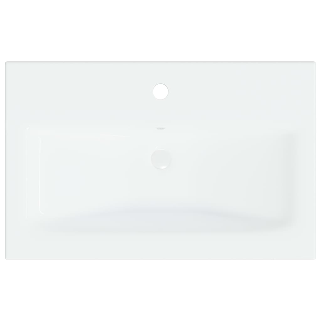 Inbouwwastafel met kraan 61x39x18 cm keramiek wit 61 x 39 x 18 cm