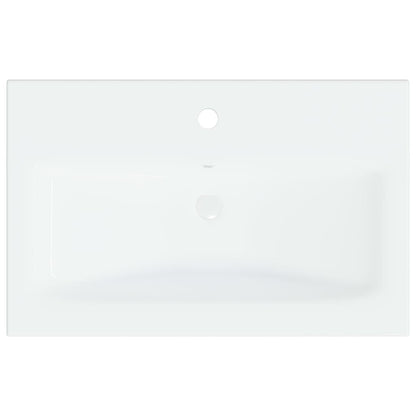 Inbouwwastafel met kraan 61x39x18 cm keramiek wit 61 x 39 x 18 cm