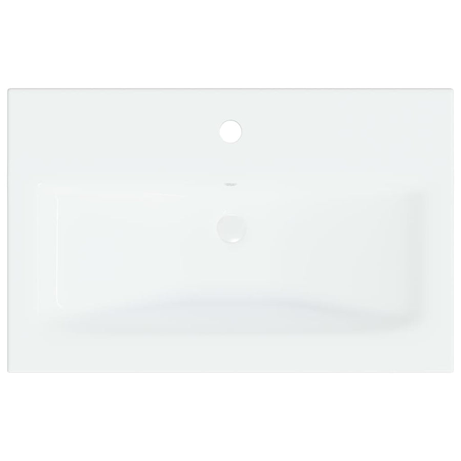 Inbouwwastafel met kraan 61x39x18 cm keramiek wit 61 x 39 x 18 cm