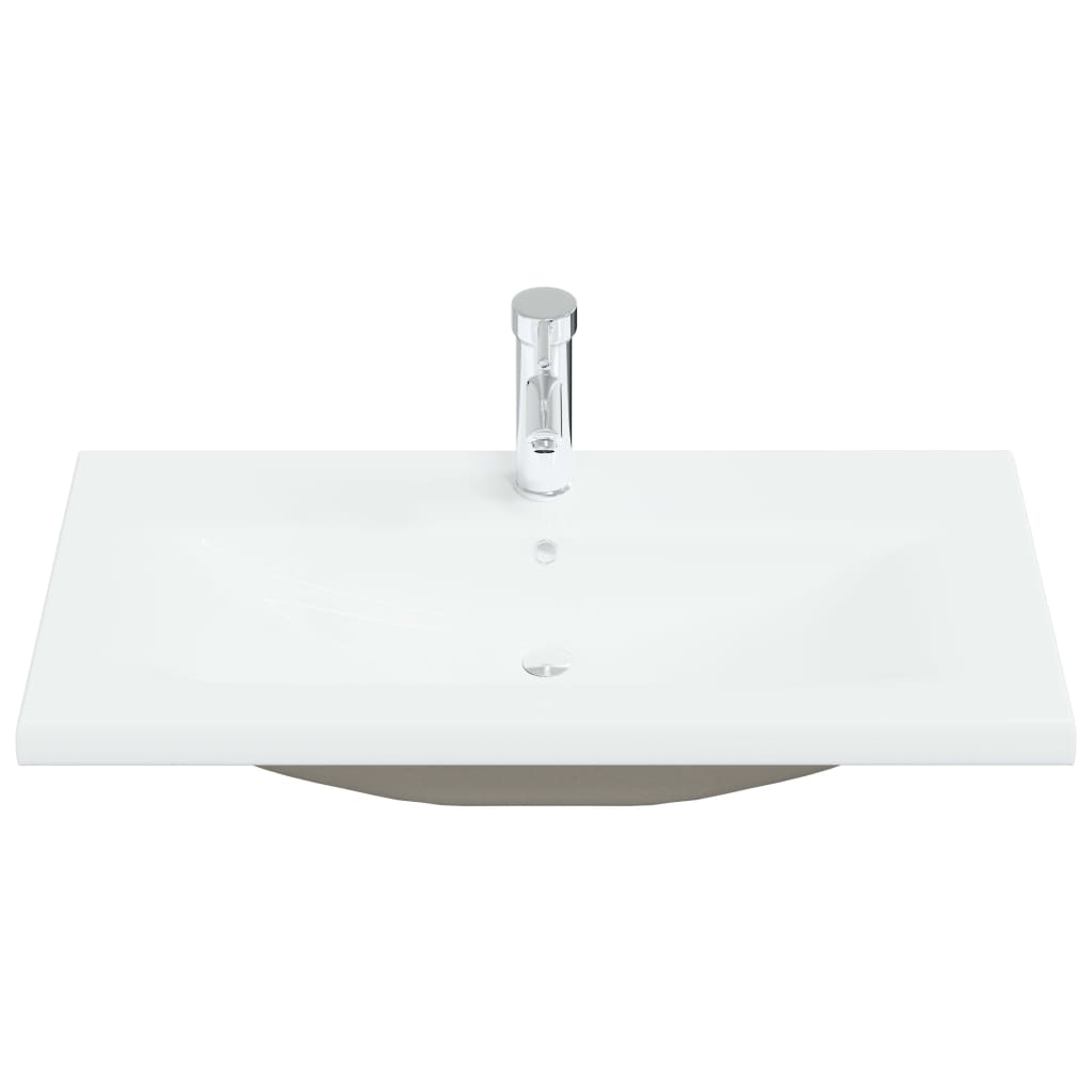 Inbouwwastafel met kraan 81x39x18 cm keramiek wit 81 x 39 x 18 cm