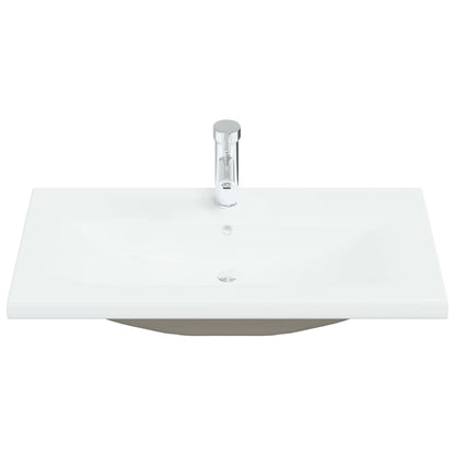 Inbouwwastafel met kraan 81x39x18 cm keramiek wit 81 x 39 x 18 cm
