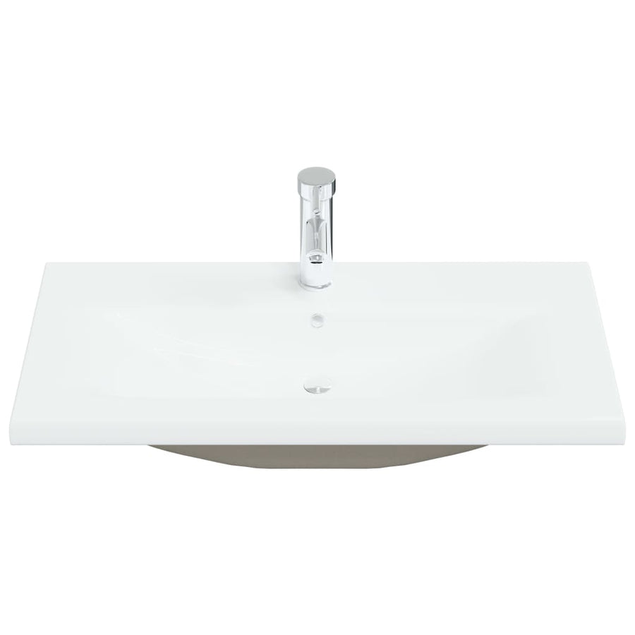 Inbouwwastafel met kraan 81x39x18 cm keramiek wit 81 x 39 x 18 cm