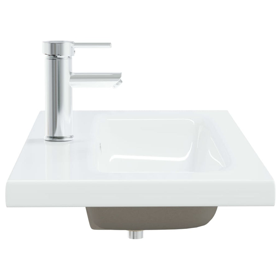 Inbouwwastafel met kraan 81x39x18 cm keramiek wit 81 x 39 x 18 cm