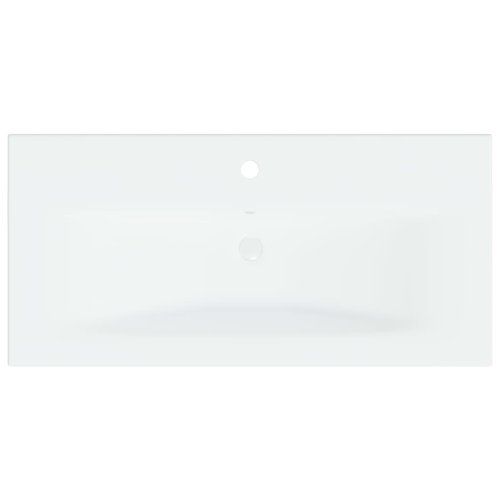 Inbouwwastafel met kraan 81x39x18 cm keramiek wit 81 x 39 x 18 cm
