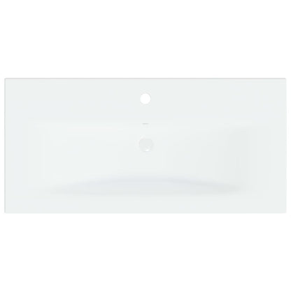 Inbouwwastafel met kraan 81x39x18 cm keramiek wit 81 x 39 x 18 cm